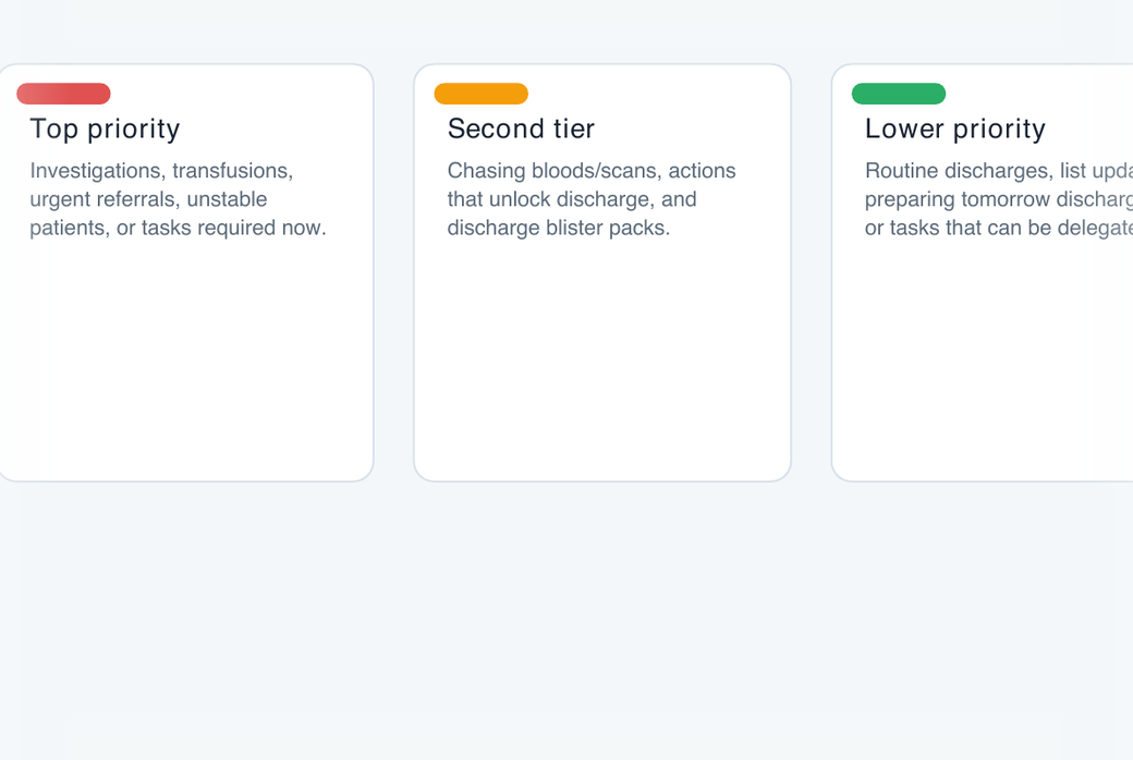 Cropped preview of the Foundation clinical workday structure cards