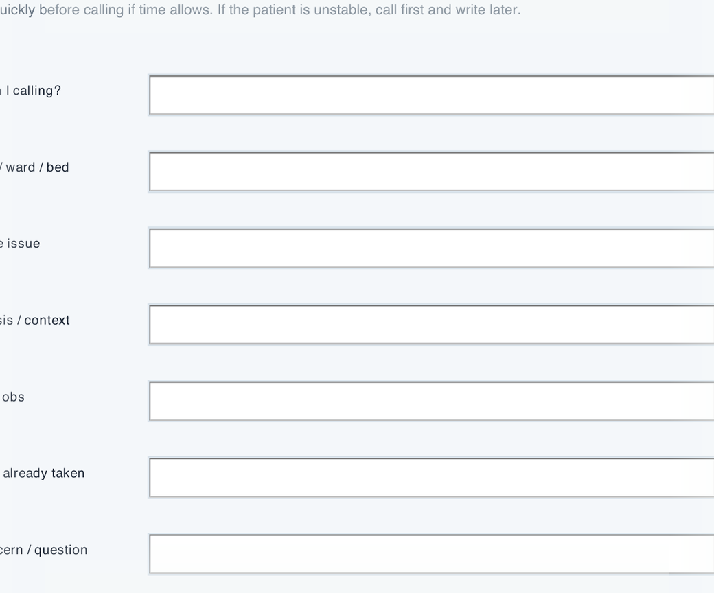 Cropped preview of the Foundation escalation worksheet fields
